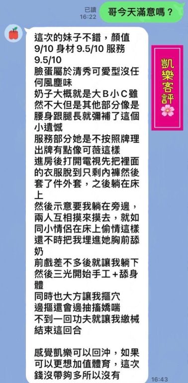 凱樂 客評